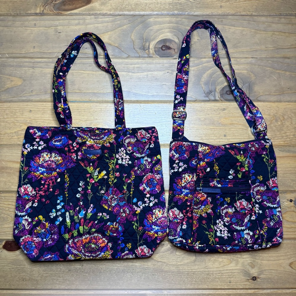 Vera Bradley Midnight Wildflower Matching Bags